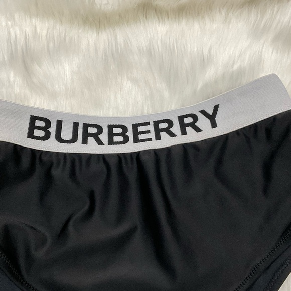 Burberry Black High Waist Bikini with White Logo Band - Picture 4 of 9